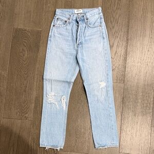Agolde Light Blue Distressed Jeans